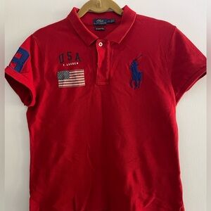 In great condition red Polo woman’s shirt.